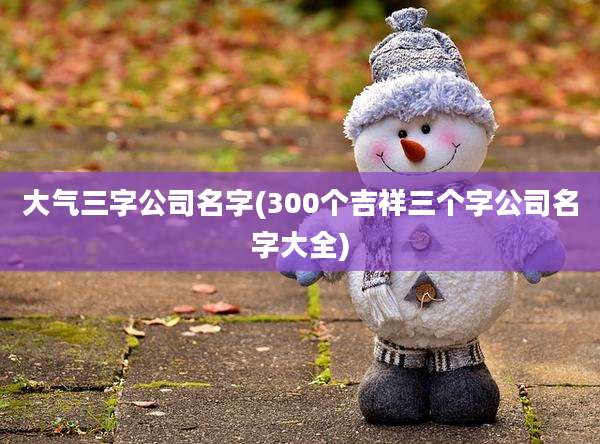 大气三字公司名字(300个吉祥三个字公司名字大全)