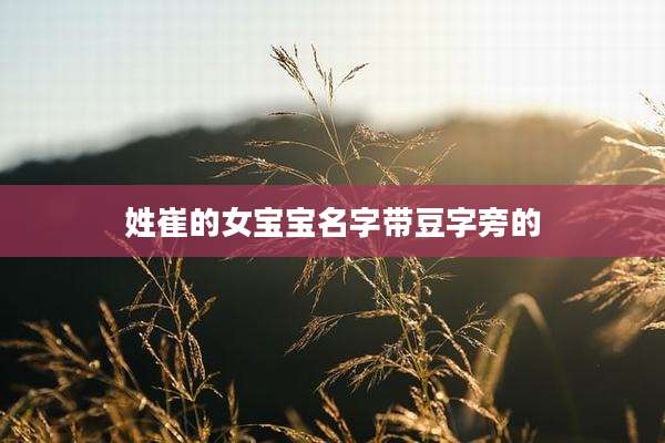 姓崔的女宝宝名字带豆字旁的