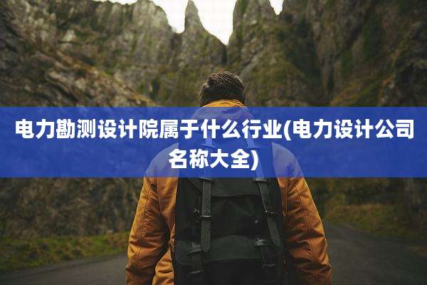 电力勘测设计院属于什么行业(电力设计公司名称大全)