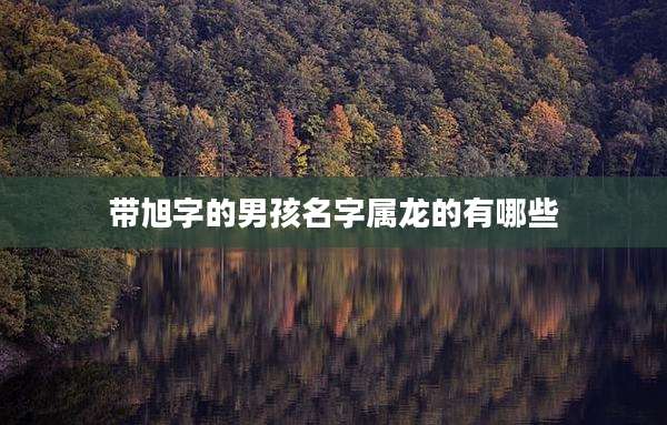 带旭字的男孩名字属龙的有哪些