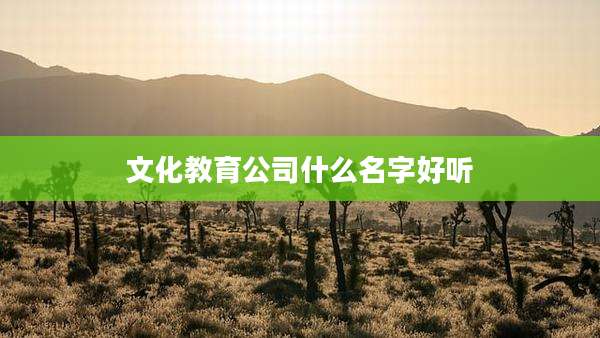 文化教育公司什么名字好听