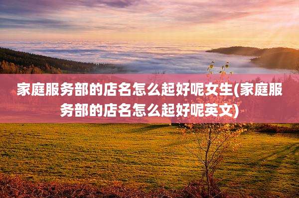 家庭服务部的店名怎么起好呢女生(家庭服务部的店名怎么起好呢英文)