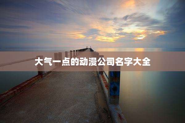 大气一点的动漫公司名字大全