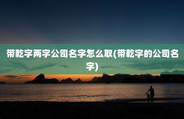 带乾字两字公司名字怎么取(带乾字的公司名字)