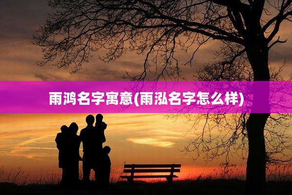 雨鸿名字寓意(雨泓名字怎么样)