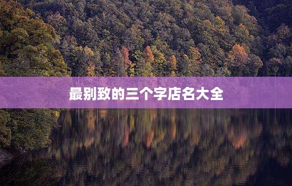 最别致的三个字店名大全