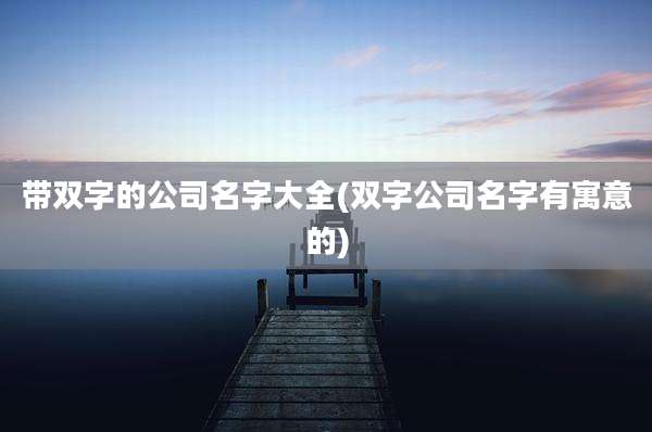 带双字的公司名字大全(双字公司名字有寓意的)