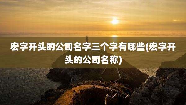 宏字开头的公司名字三个字有哪些(宏字开头的公司名称)