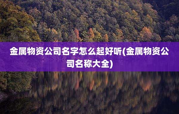 金属物资公司名字怎么起好听(金属物资公司名称大全)
