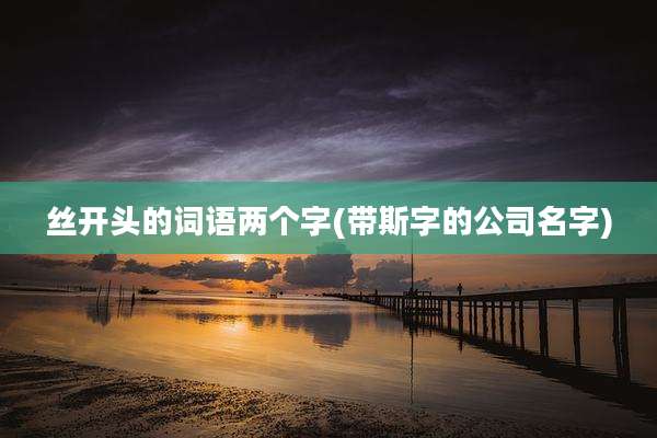 丝开头的词语两个字(带斯字的公司名字)