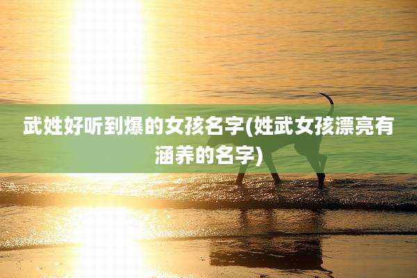 武姓好听到爆的女孩名字(姓武女孩漂亮有涵养的名字)