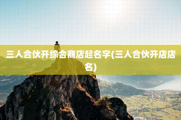 三人合伙开综合商店起名字(三人合伙开店店名)