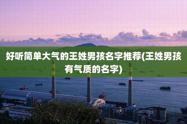 好听简单大气的王姓男孩名字推荐(王姓男孩有气质的名字)