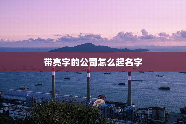 带亮字的公司怎么起名字