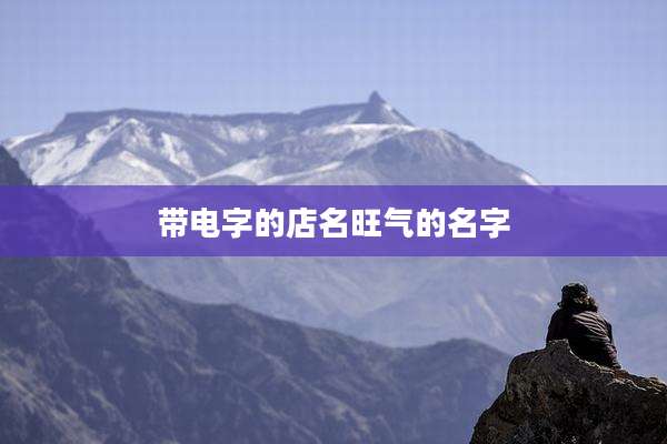 带电字的店名旺气的名字