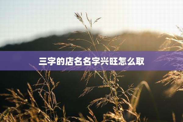 三字的店名名字兴旺怎么取