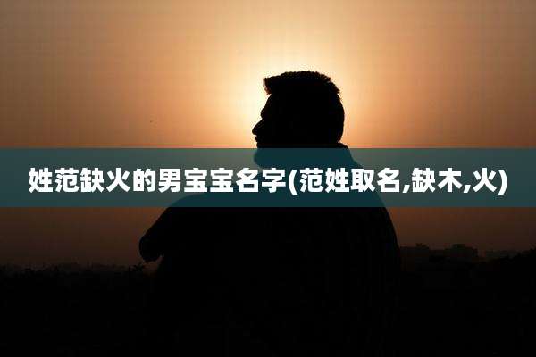 姓范缺火的男宝宝名字(范姓取名,缺木,火)