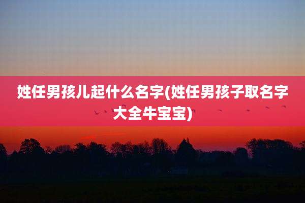 姓任男孩儿起什么名字(姓任男孩子取名字大全牛宝宝)
