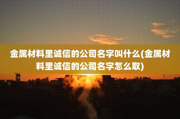 金属材料里诚信的公司名字叫什么(金属材料里诚信的公司名字怎么取)
