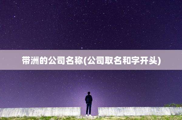 带洲的公司名称(公司取名和字开头)