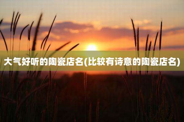 大气好听的陶瓷店名(比较有诗意的陶瓷店名)