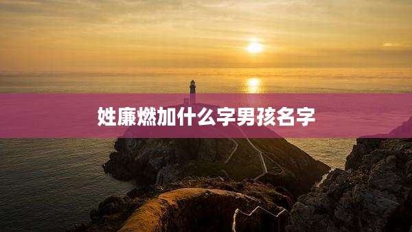 姓廉燃加什么字男孩名字