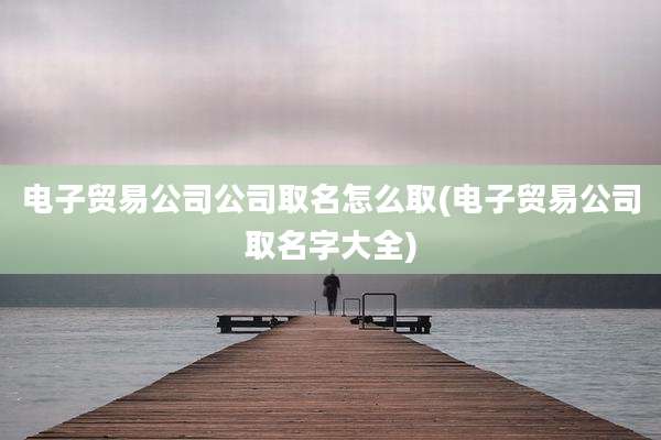 电子贸易公司公司取名怎么取(电子贸易公司取名字大全)