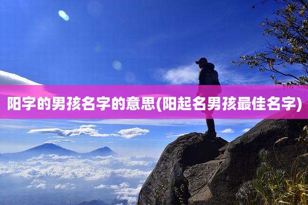阳字的男孩名字的意思(阳起名男孩最佳名字)