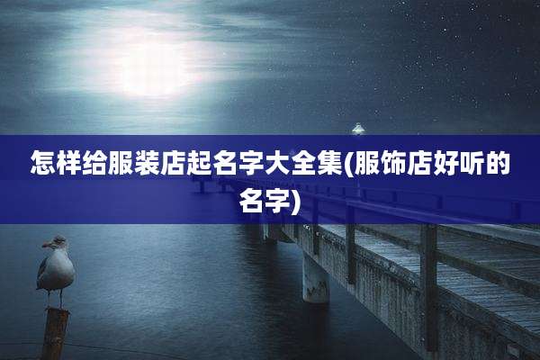 怎样给服装店起名字大全集(服饰店好听的名字)