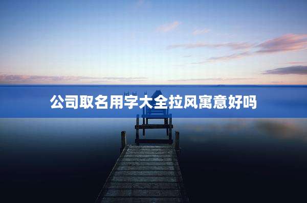 公司取名用字大全拉风寓意好吗