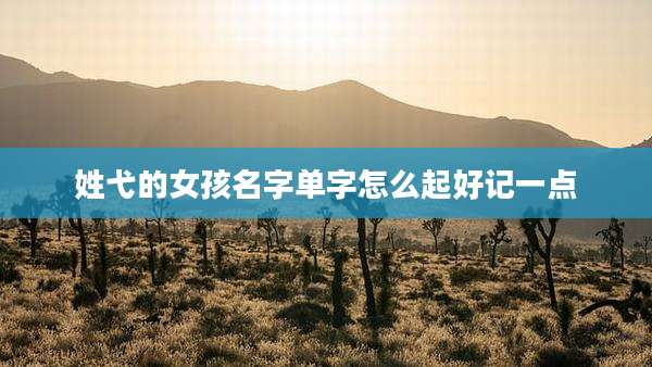 姓弋的女孩名字单字怎么起好记一点