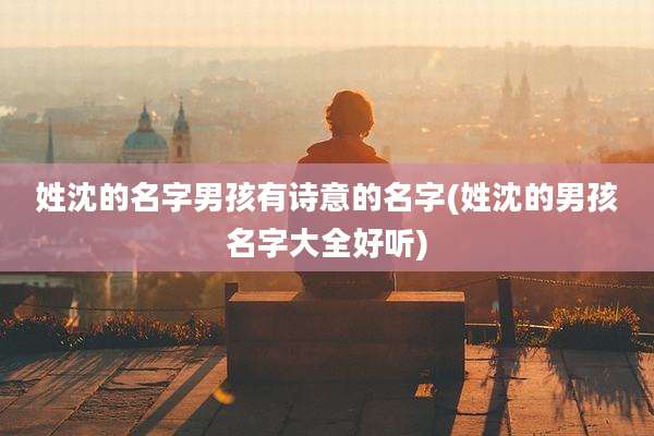 姓沈的名字男孩有诗意的名字(姓沈的男孩名字大全好听)