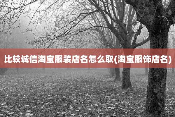 比较诚信淘宝服装店名怎么取(淘宝服饰店名)