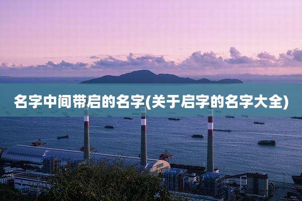名字中间带启的名字(关于启字的名字大全)