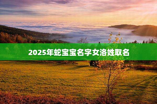2025年蛇宝宝名字女洛姓取名