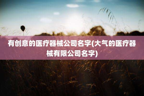 有创意的医疗器械公司名字(大气的医疗器械有限公司名字)