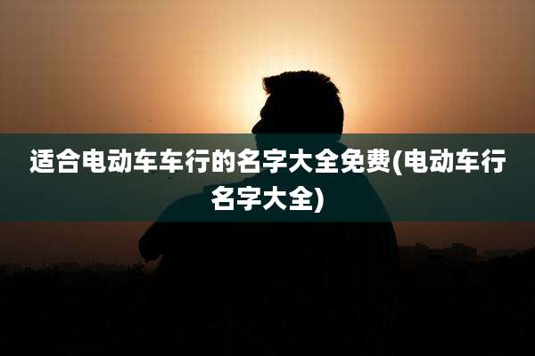 适合电动车车行的名字大全免费(电动车行名字大全)
