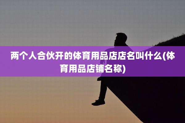 两个人合伙开的体育用品店店名叫什么(体育用品店铺名称)