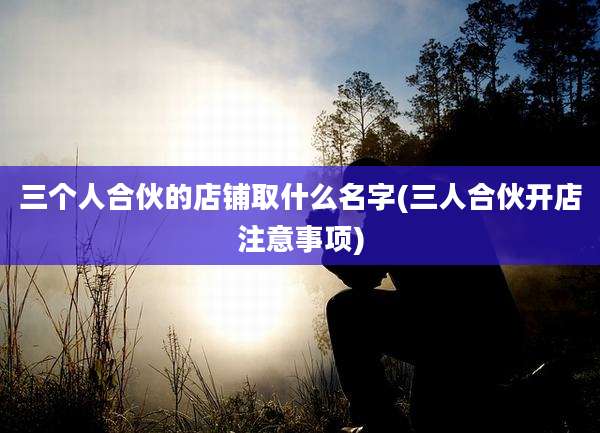 三个人合伙的店铺取什么名字(三人合伙开店注意事项)