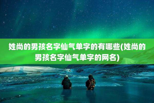 姓尚的男孩名字仙气单字的有哪些(姓尚的男孩名字仙气单字的网名)