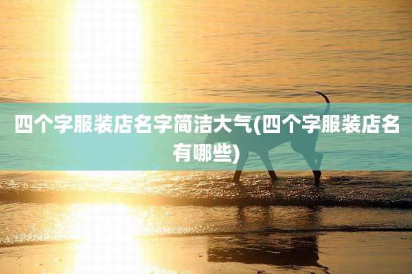 四个字服装店名字简洁大气(四个字服装店名有哪些)