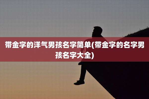 带金字的洋气男孩名字简单(带金字的名字男孩名字大全)