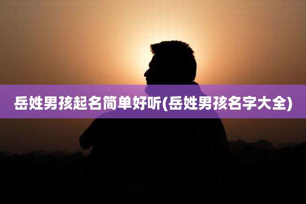 岳姓男孩起名简单好听(岳姓男孩名字大全)