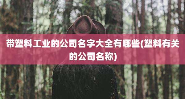 带塑料工业的公司名字大全有哪些(塑料有关的公司名称)