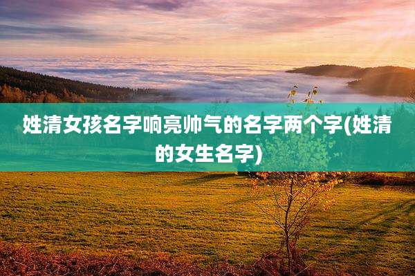 姓清女孩名字响亮帅气的名字两个字(姓清的女生名字)