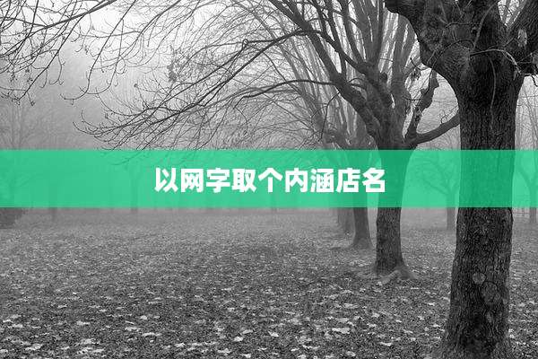 以网字取个内涵店名