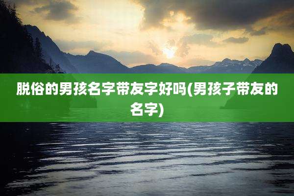 脱俗的男孩名字带友字好吗(男孩子带友的名字)