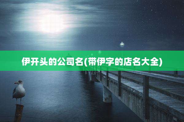 伊开头的公司名(带伊字的店名大全)