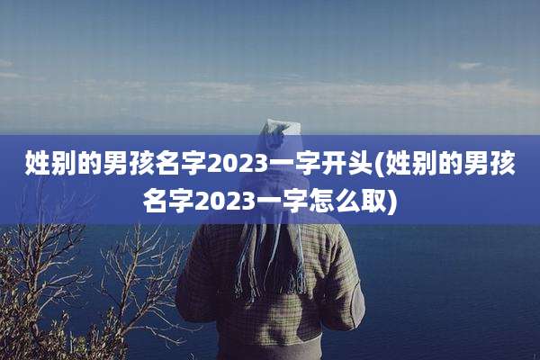 姓别的男孩名字2023一字开头(姓别的男孩名字2023一字怎么取)