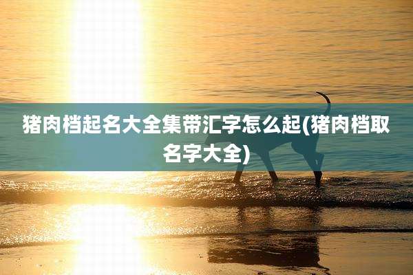 猪肉档起名大全集带汇字怎么起(猪肉档取名字大全)